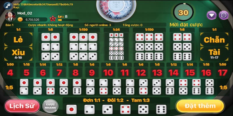 Các chiến thuật đánh Tài Xỉu Live hiệu quả